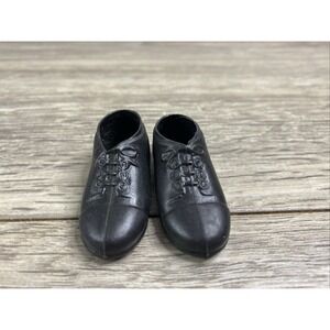 Vintage 1960s Hasbro GI Joe Black Dress Shoes for 12" Action Figure